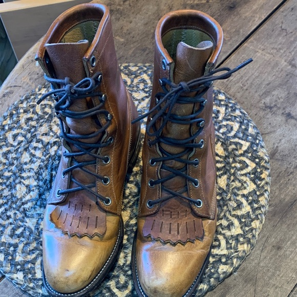 Vintage Justin Brown Leather Kiltie Lace Up Boots - Women’s size 6.5 - Picture 5 of 11